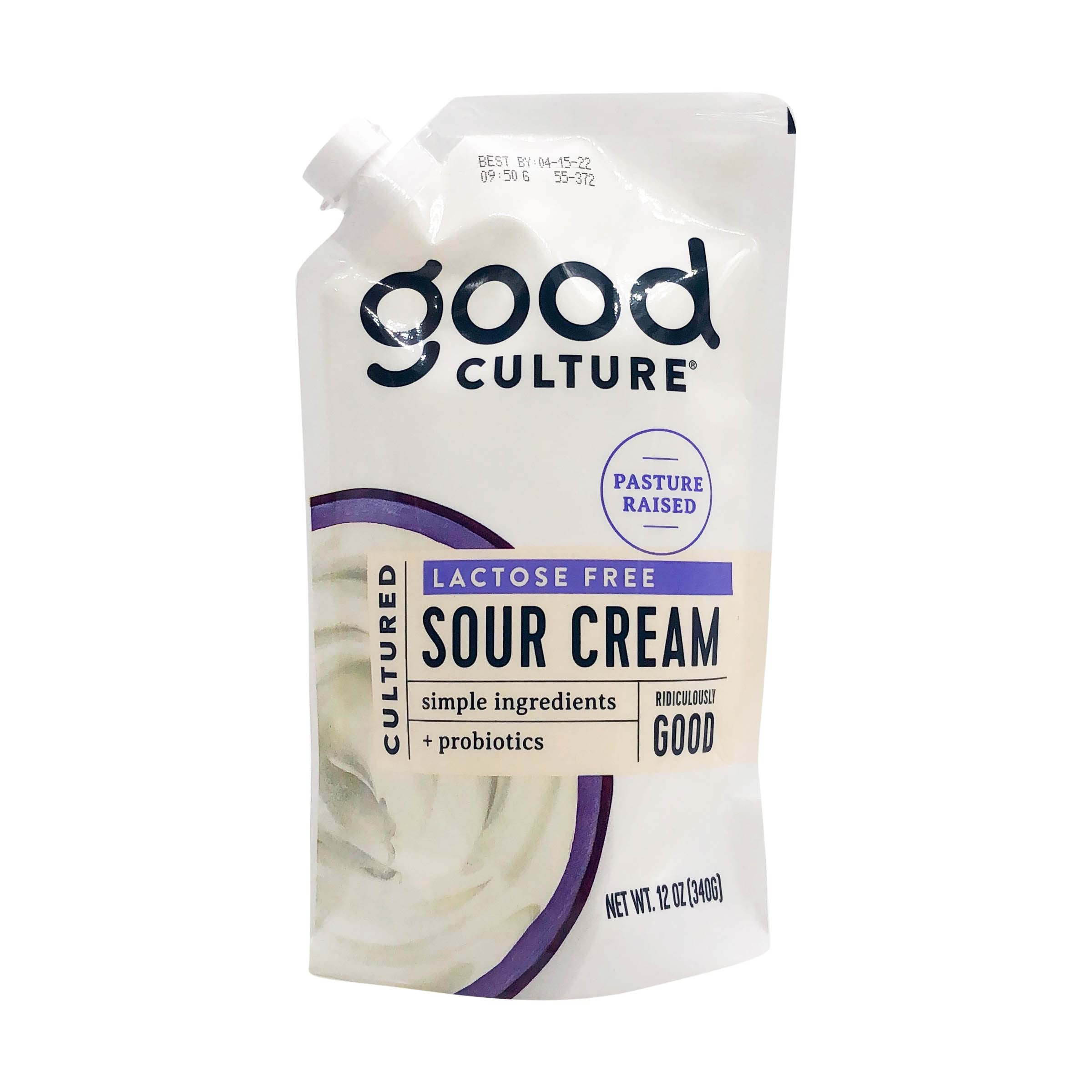 Good Culture Classic Lactose Free Sour Cream Squeeze Pouch, 12 OZ